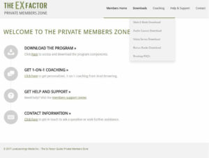 The Ex Factor Guide Private Members Zone